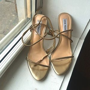 Steve Madden Strappy Gold Heels